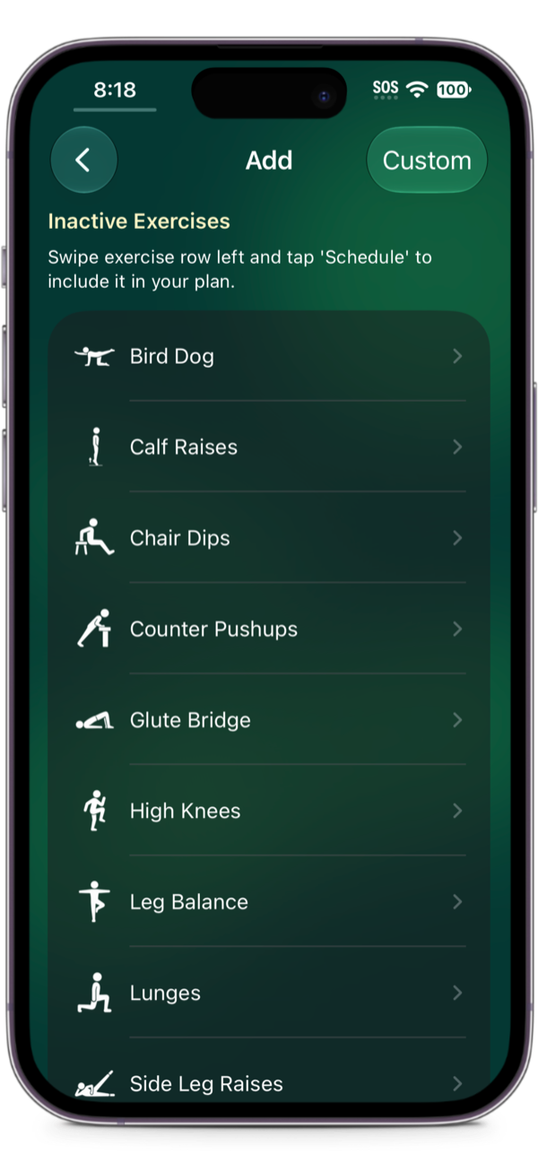 Add an exercise from the library